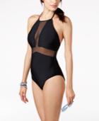 Hula Honey Way Out Mesh-inset High-neck One-piece Swimsuit Women's Swimsuit