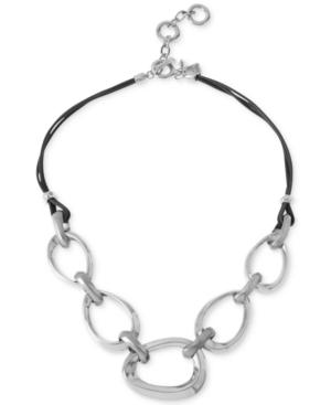 Robert Lee Morris Soho Silver-tone Sculptural Link Frontal Necklace