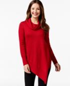 Alfani Petite Asymmetrical-hem Cowl-neck Sweater