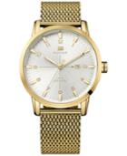 Tommy Hilfiger Men's Casual Sport Gold-tone Stainless Steel Mesh Bracelet 44mm 1791210