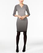 Eci Geo-print Sheath Dress