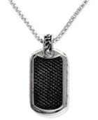 Gento By Effy Men's Black Sapphire Id Tag Pendant (1-3/4 Ct. T.w.) In Sterling Silver