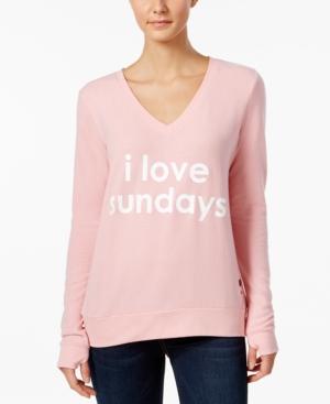 Peace Love World Sundays Graphic Thumb-hole Sweatshirt