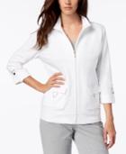 Karen Scott Cotton D-ring Zipper Jacket, Created For Macy's