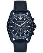 Emporio Armani Men's Chronograph Sigma Blue Leather And Nylon Strap Watch 44mm Ar6132