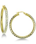 Giani Bernini Two-tone Hoop Earrings In Sterling Silver & 18k Gold-plated Sterling Silver, Created For Macy's