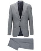 Boss Men's Regular/classic-fit Plaid Virgin Wool Suit