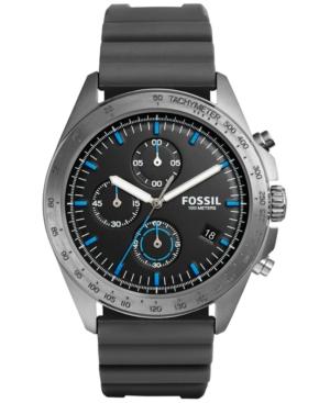 Fossil Men's Chronograph Sport 54 Gray Silicone Strap Watch 44mm Ch3063