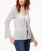 Style & Co Cotton Pointelle Peplum Cardigan, Created For Macy's