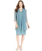 R & M Richards Sleeveless Metallic Dress And Jacket