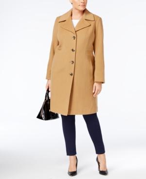 Anne Klein Plus Size Wool Blend Walker Coat