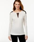 Calvin Klein Jeans Sheer-panel Long-sleeve Top