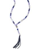 Inc International Concepts Silver-tone Beaded Pave Tassel Lariat Necklace, Only At Macy's