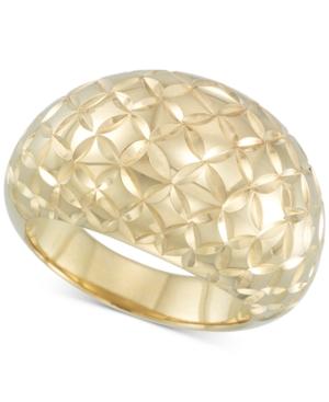 Signature Gold Textured Dome Ring In 14k Gold Over Resin