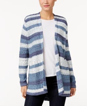 Style & Co Striped Open-front Cardigan, Only At Macy's