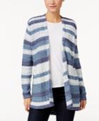 Style & Co Striped Open-front Cardigan, Only At Macy's