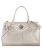 Giani Bernini Handbag, Glazed Leather Double Zip Satchel