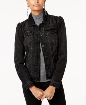 Inc International Concepts Puff-sleeve Denim Trucker Jacket, Created For Macy's
