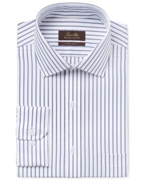 Tasso Elba Men's Classic-fit Blue And White Striped Dress Shirt, Only At Macy's