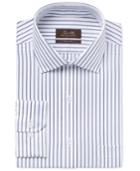 Tasso Elba Men's Classic-fit Blue And White Striped Dress Shirt, Only At Macy's