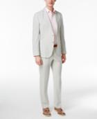 Nick Graham Men's Extra-slim Fit Sage And White Seersucker Suit