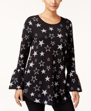 Style & Co Metallic Jacquard Sweater, Created For Macy's