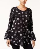 Style & Co Metallic Jacquard Sweater, Created For Macy's