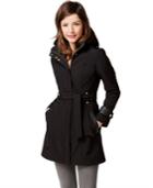 Via Spiga Faux-leather-trim Hooded Softshell Coat