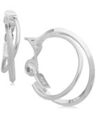 Anne Klein Double Hoop E-z Comfort Clip-on Earrings
