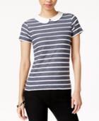 Maison Jules Striped Collar Top, Created For Macy's