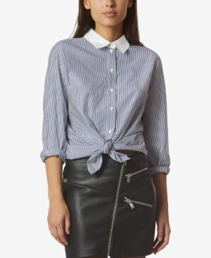 Avec Les Filles Cotton Menswear-stripe Boyfriend Shirt