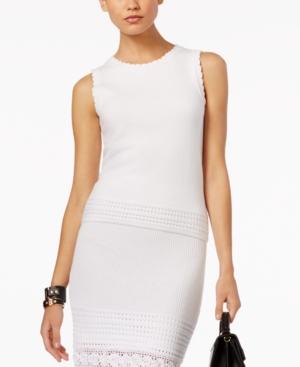 Grace Elements Sleeveless Scalloped Sweater