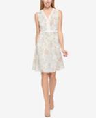 Tommy Hilfiger Printed Crochet-contrast Dress, Only At Macy's