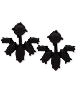 Marchesa Jet-tone Stone Front & Back Earrings