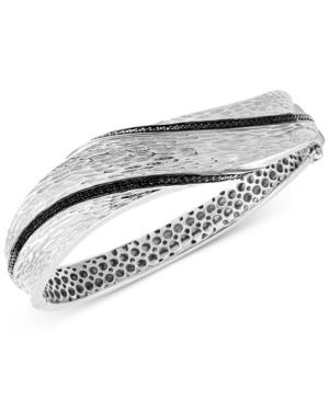 Effy Diamond Textured Bangle Bracelet (3/8 Ct. T.w.) In Sterling Silver