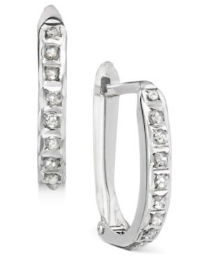 Diamond Accent Earrings, 14k Yellow Or White Gold Hoops