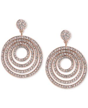 Carolee Rose Gold-tone Pave Multi-circle Gypsy Hoop Earrings