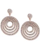 Carolee Rose Gold-tone Pave Multi-circle Gypsy Hoop Earrings