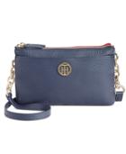 Tommy Hilfiger Double-zip Colorblocked Pebble Leather Crossbody