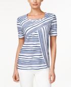 Alfred Dunner Striped Beaded Top