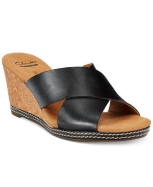 Clarks Collection Women's Helio Swan Wedge Sandals Women's Shoes