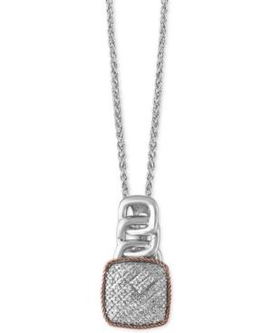 Effy Diamond Pave Pendant Necklace (1/8 Ct. T.w.) In Sterling Silver And 14k Rose Gold