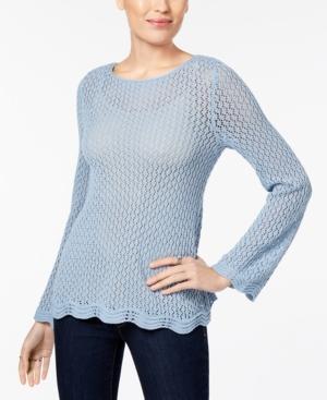 Style & Co Crocheted Sweater In Regular & Petite Sizes, Created For Macy's