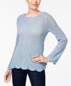 Style & Co Crocheted Sweater In Regular & Petite Sizes, Created For Macy's