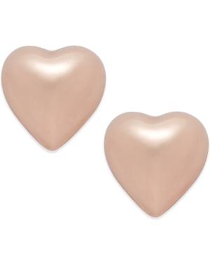 Dimensional Heart Stud Earrings In 10k Rose Gold