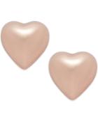 Dimensional Heart Stud Earrings In 10k Rose Gold