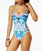 Bar Iii Hot Tropics Cutout Lace-up One-piece Swimsuit, Only At Macy's Women's Swimsuit