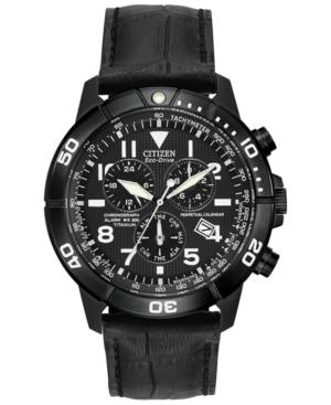 Citizen Men's Chronograph Eco-drive Black Leather Strap Watch 43mm Bl5259-08e