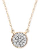 Elsie May Diamond Accent Button Pendant Necklace In 14k Gold, 15 + 1 Extender.