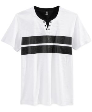 Inc International Concepts Men's Gillman Stripe 2fer Split-neck T-shirt, Only At Macy's